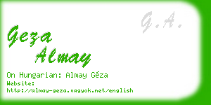 geza almay business card