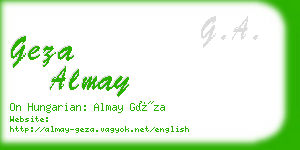 geza almay business card